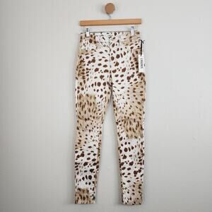 NEW L'agence Marguerite High Rise Skinny Animal Print Denim Jean Pant